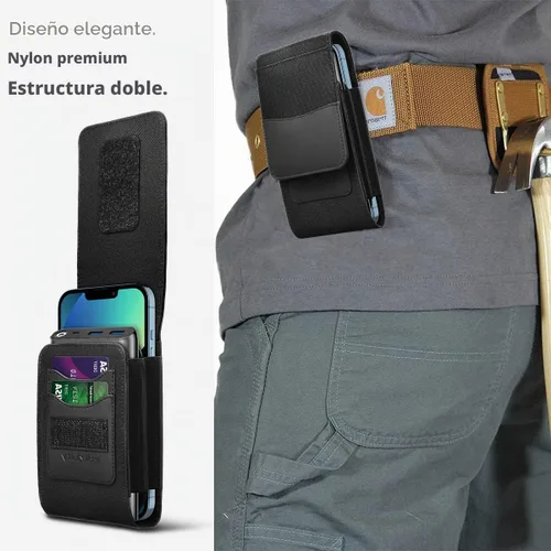 Vista 4 de Funda doble para teléfono celular para hombre, adecuada para iPhone 17/16/15/14/13/12/Pro/Max, Samsung Galaxy S25 Ultra S24, con tarjetero