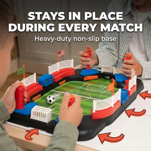 Vista 5 de Juguete de fútbol para niños - Juego de futbolín de mesa para niños de 3, 4, 5, 6, 7, 8-12 años - Regalo interactivo de fútbol - Mini juego de mesa