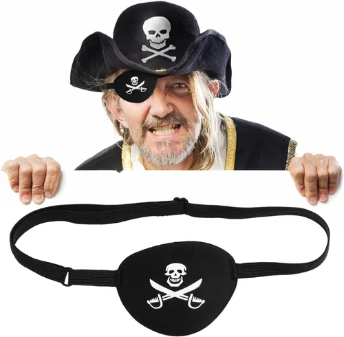 Vista 8 de WINOMO Cráneo pirata Crossbone Niños Niños Eye Patch Eye Mask for Lazy Eye Mask (Negro)