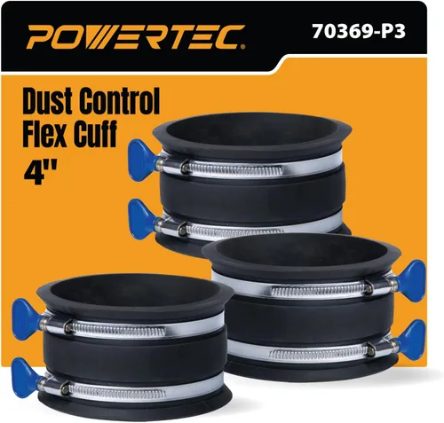Vista 13 de POWERTEC 70337-P2 - Manguito flexible de control de polvo de 2-1/2 pulgadas con abrazaderas de manguera de llave ajustable, conector de manguera