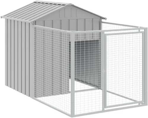 Vista 9 de vidaXL Casa para Perros con Techo Antracita 46.1"x239.8"x48.4" Acero Galvanizado