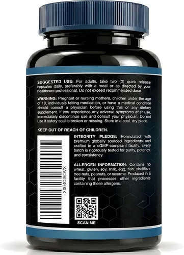 Vista 3 de WELLNESS LABSRX Suplemento de resveratrol de 1000 mg, 120 cápsulas (suministro de 60 días), trans-resveratrol de alta pureza ultra fuerte para un