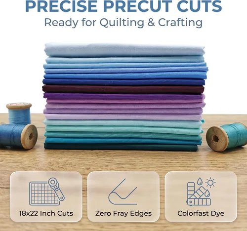 Vista 2 de iNee Aurora Solids Fat Quarters - Paquetes de tela para acolchar, 18 x 22 pulgadas, (Aurora Solids)