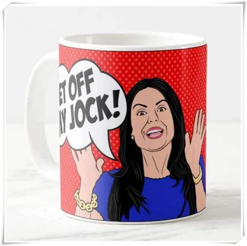 Vista 2 de Fonhark - Taza de café inspirada en Bethenny Frankel Real Housewives Of New York, Get Off My Jock, taza de café novedosa de 11 onzas