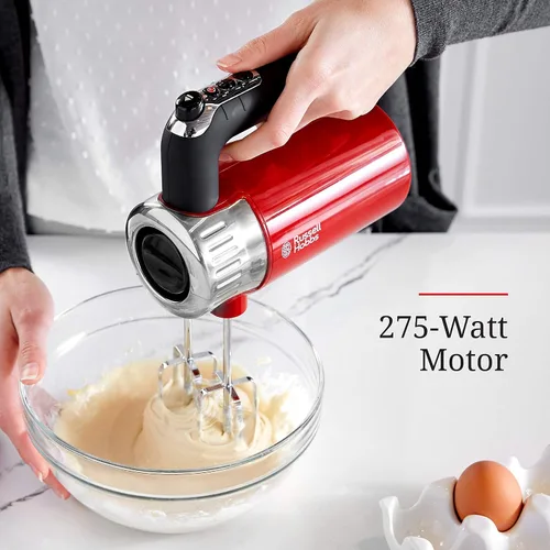 Vista 3 de Remington Russell Hobbs MX3100RDR - Batidora de mano estilo retro, 4 velocidades + Turbo Boost, color rojo