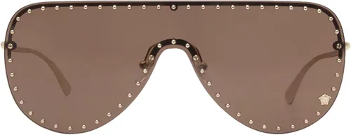 Vista 2 de Versace VE2230B - Gafas de sol (125273) Oro pálidomarrón oscuro, 1.772in