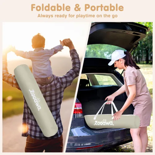 Vista 7 de Corralito desplegable para bebé, corralito portátil para bebés y niños pequeños con sombras extraíbles y 2 cubiertas UV laterales, corralito ligero