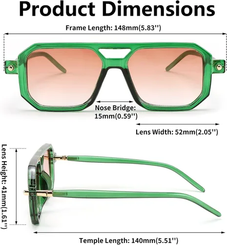 Vista 7 de FEISEDY Gafas de sol estilo aviador planas vintage de los años 70 para mujeres y hombres, montura clásica retro con estilo UV400 B2622