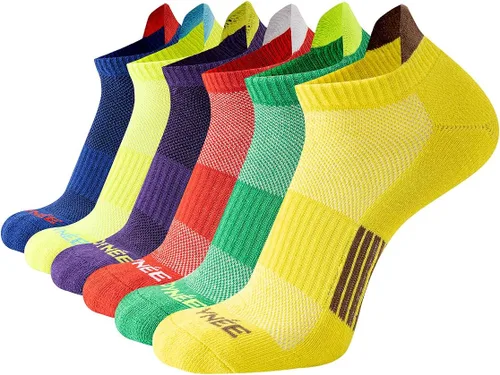 Vista 10 de JOYNÉE Calcetines deportivos para hombre de corte bajo con amortiguación para correr, transpirables, cómodos para deportes, paquete de 6