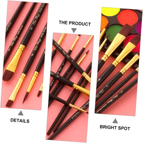 Vista 2 de EXCEART Juego de 40 pinceles de nailon para el cabello, pinceles de pintura para niños, pinceles de pintura para pintura acrílica, pinceles