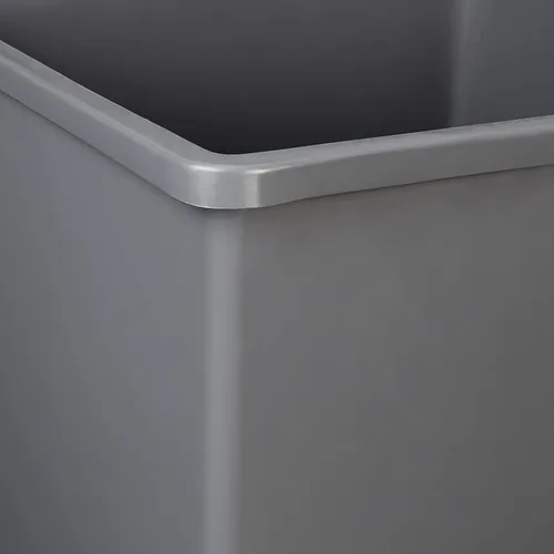 Vista 5 de Amazon Basics Contenedor de basura cuadrado con parte superior abierta, contenedores de plástico, 25 galones, gris, (paquete de 2)