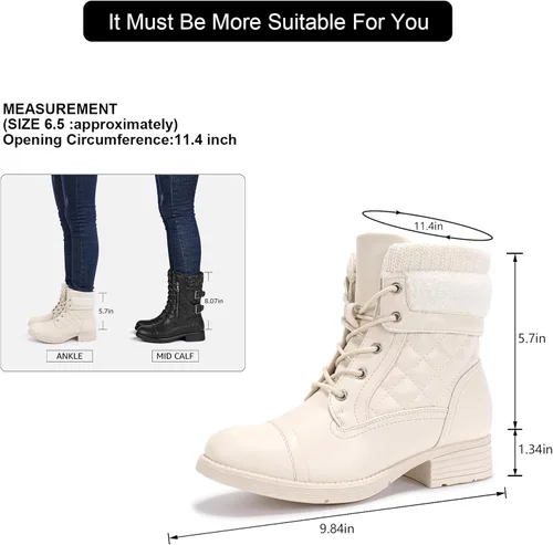Vista 39 de STQ Botas de combate con cordones para mujer