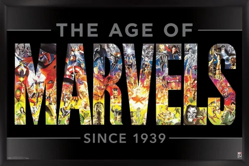 Vista 8 de Trends International Marvel Comics - Póster de pared del 80 aniversario de Marvel - Age of Marvels, 14.725 x 22.375 pulgadas, versión enmarcada