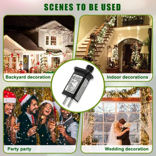 Vista 6 de Controlador LED de repuesto para transformador de 12 V, 6 W, clase 2, con 8 modos de suministro para cadena de luces de Navidad, decoraciones