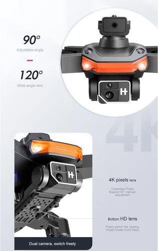 Vista 4 de Drone GPS plegable con cámara 4K UHD para adultos, cuadricóptero con motor sin escobillas, retorno automático a casa, sígueme, 20 minutos de tiempo