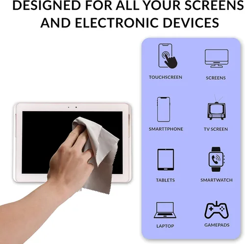 Vista 2 de Swanky - Kit de limpieza de pantalla de computadora: juego de limpiador electrónico en aerosol de microfibra para limpiador de TV, limpiador