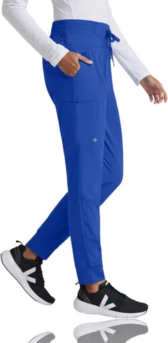 Vista 3 de Barco One Pantalón deportivo, pantalón quirúrgico de altura media, con tejido elástico de 4 vías y 3 bolsillos, para mujer