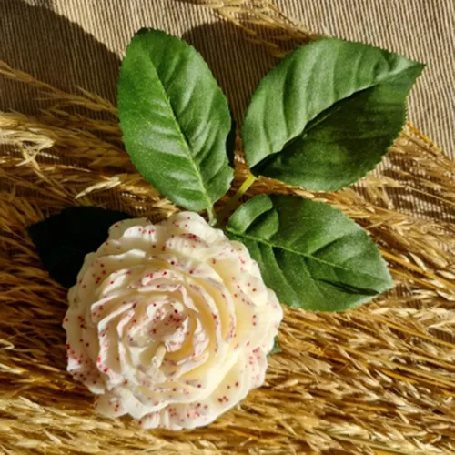 Vista 4 de Paquete de 2 moldes de vela de silicona con forma de flor, moldes de vela de columna de flores de rosas 3D para hacer cilindros de velas, moldes