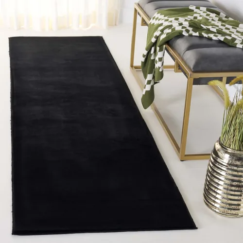 Vista 13 de SAFAVIEH Alfombra lavable, colección de pelo sintético de conejo, 4 x 6 pies, color plateado, antideslizante y fácil de limpiar, pelo grueso ultra