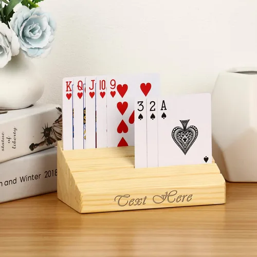 Vista 5 de Titular de madera personalizado con nombre, organizador, bandejas con texto grabado