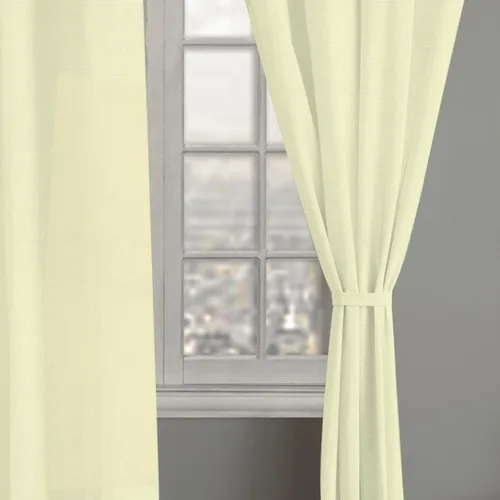 Vista 2 de Linenwalas Juego de 2 paneles de cortinas semitraslúcidas de lino de algodón de 84 pulgadas de largo, elegante bolsillo para barra y bucles