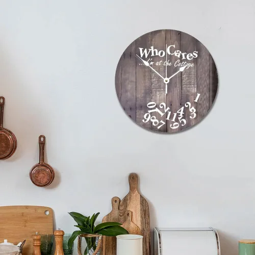 Vista 4 de Reloj de pared de madera rústica personalizado de 10 pulgadas, silencioso sin tictac, funciona con pilas, para sala de estar, dormitorio, cocina, En