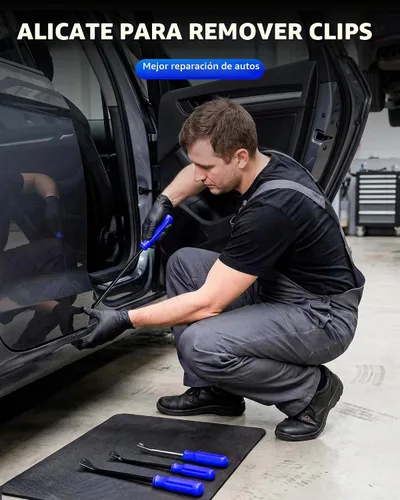 Vista 5 de Juego de 3 piezas de herramientas para quitar remaches y sujetadores de automóviles, kit de herramientas para quitar molduras de panel de puerta