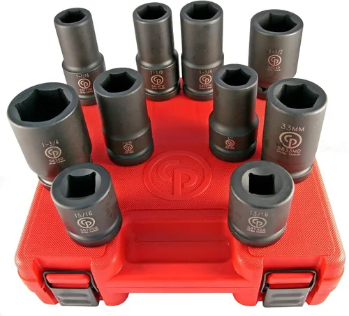 Vista 27 de Chicago Pneumatic SS814D - Unidad cuadrada de 1 pulgada, métrica profunda, 6 puntos, juego de llaves de impacto (4 piezas)