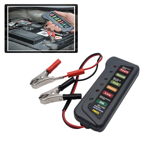 Vista 3 de Maso Probador de batería y alternador de coche de 12 V - Prueba el estado de la batería y la carga del alternador (probador)