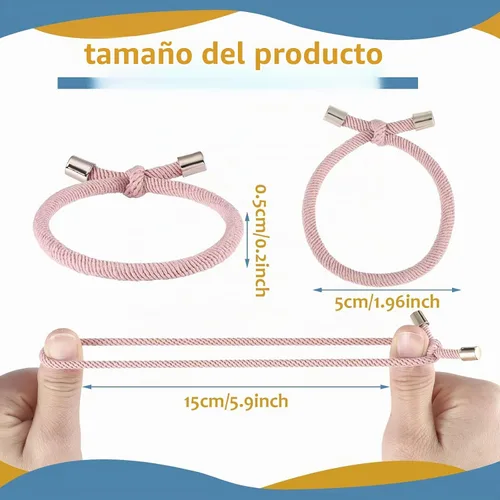 Vista 2 de Canlierr 48 ligas para el cabello anudadas de colores, lazos ajustables para el cabello, lazos elásticos sin daños, soportes para cola de caballo