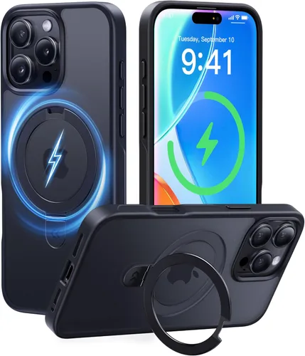 Vista 78 de CASEKOO - Funda diseñada para iPhone 14 Pro con soporte magnético invisible [protección contra caídas de grado militar] [compatible con MagSafe]