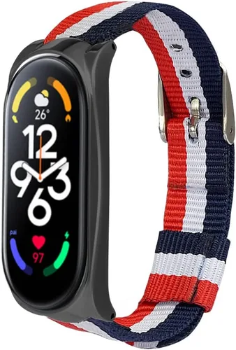 Vista 9 de Pulsera compatible con Xiaomi Mi Band 7, correa de repuesto de lona deportiva, ajustable, duradera, suave, ligera, compatible con Xiaomi Mi Band 7