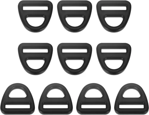 Vista 8 de uxcell Ajustador de hebilla triangular, triángulo de anillos en D, triángulo con clip giratorio de barra para correas de bolsa