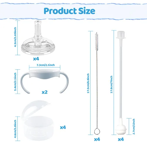 Vista 2 de Kit de conversión de vasos para biberones naturales Philips Avent, kit de transición para niños pequeños con 4 pezones suaves, 2 asas de botella y 4