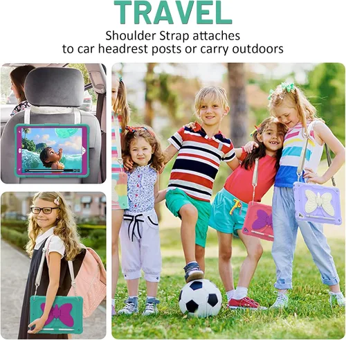 Vista 4 de Ambison Funda para iPad de 9ª/8ª/7ª Generación de 10.2 pulgadas con Protector de Pantalla de Vidrio, Cubierta Protectora Resistente a Prueba