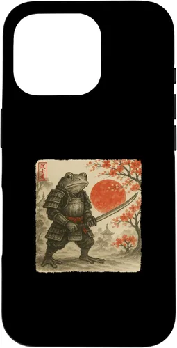 Vista 20 de Frog Samurai Japanese Warrior Costume Sumi-e Art Funny Case for iPhone 16