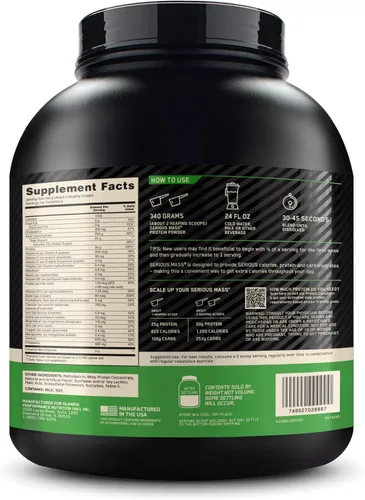 Vista 7 de Proteína para ganar peso Serious Mass Gainer de Optimum Nutrition, 1054620, Banana, 1, 1