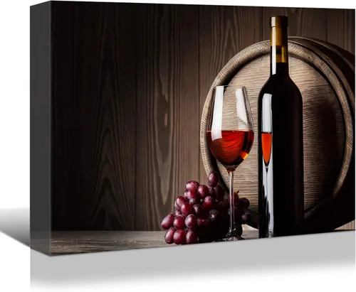 Vista 22 de Denozer - Lienzo decorativo para cocina, diseño de vino tinto (16.0 x 12.0 in)