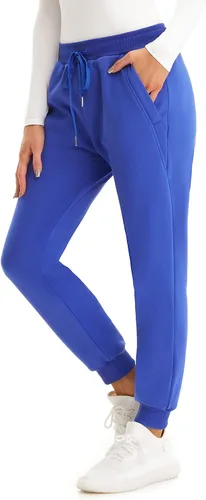 Vista 19 de MOUEEY Pantalones deportivos súper cálidos con forro de sherpa para mujer, pantalones deportivos de forro polar con bolsillos con cremallera