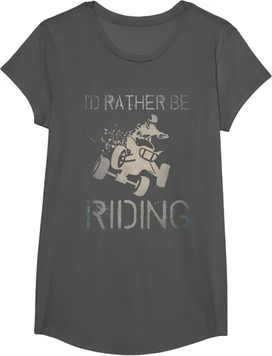 Vista 44 de Camiseta gráfica I'd Rather Be Riding ATV Quad Racing Rider de 4 ruedas, Negro