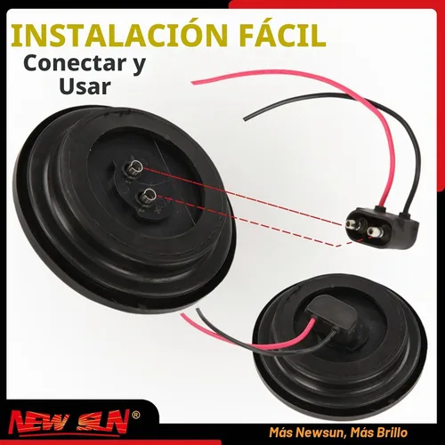 Vista 4 de NEW SUN Premium luces LED redondas de 2.5 pulgadas para remolque, 13 luces LED laterales, kits de luces de despeje con arandela y enchufe de 2 pines