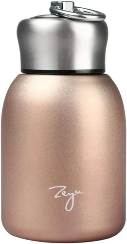 Vista 10 de Gets Mini botella de agua aislada al vacío de acero inoxidable de 9 onzas Negro