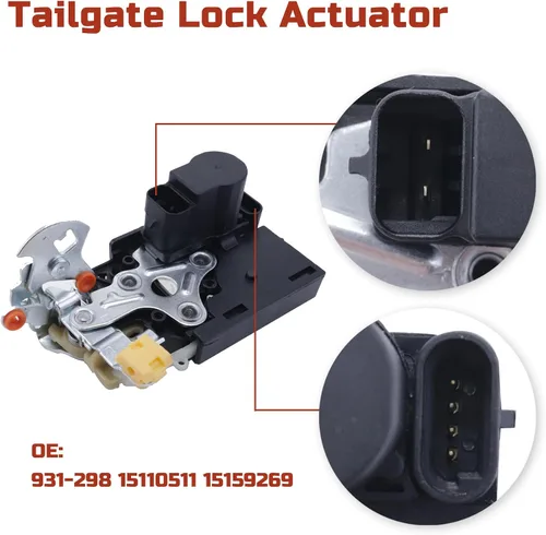 Vista 5 de Actuador de pestillo de cerradura de puerta trasera para puerta elevadora, compatible con Buick Rainier Chevy Trailblazer Envoy Ascender Bravada