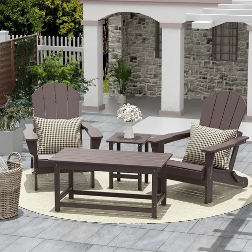 Vista 2 de HDPE Laguna Outdoor Poly Adirondack Mesa de centro color marrón oscuro