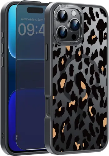 Vista 13 de Goodon para iPhone 15 Pro Max con protector de pantalla de privacidad, compatible con Magsafe, funda translúcida mate a prueba de golpes - Linda