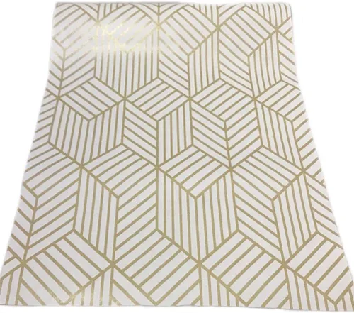 Vista 9 de Papel de contacto decorativo con diseño geométrico dorado y beige, papel de contacto decorativo extraíble para estantes y cajones, película