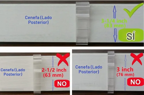 Vista 7 de Clips para cenefa, 6 unidades, 3-1/4 pulgadas, clip oculto, plástico transparente para persianas horizontales, soporte de retención de cenefa