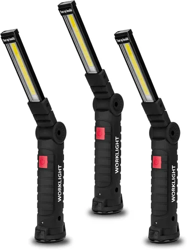 Vista 14 de Lmaytech Regalos de herramientas para hombres, luces LED recargables de trabajo, paquete de 2, base magnética, regalos de Navidad para él, papá