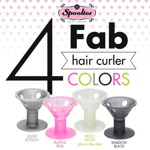 Vista 5 de Rizadores para el cabello Spoolies, 12 piezas, Negro shadow