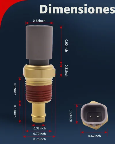 Vista 5 de VEHICODE Sensor de temperatura del refrigerante del motor, sensor de temperatura del agua ECT compatible con Jeep Wrangler Grand Cherokee Liberty